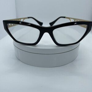 Versace VE3327U Black Gold Eyeglass Frames -Case & Cloth – Excellent!
